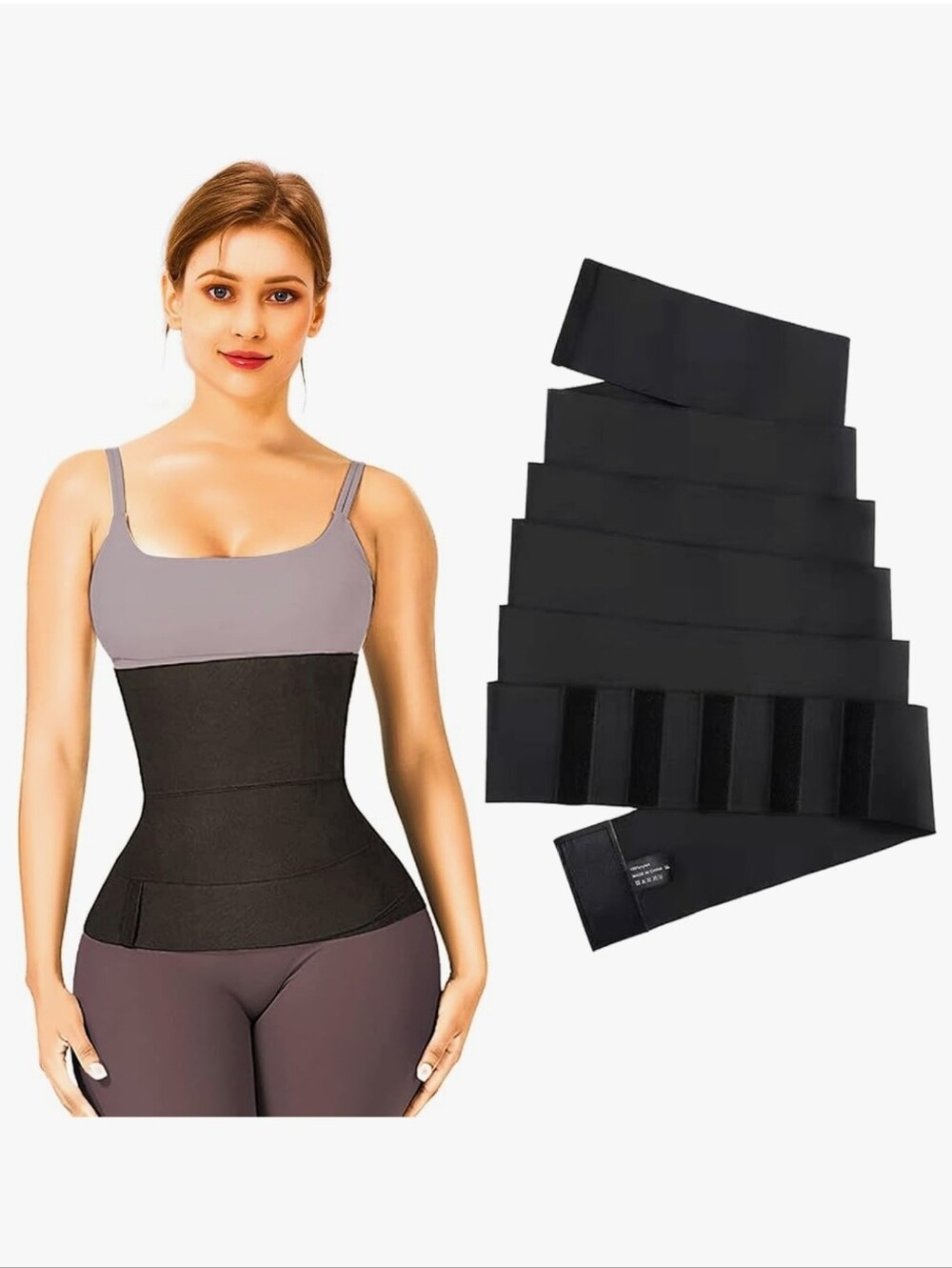 Bandage Wrap Waist Trainer Elastic Women's Black One Size 157 inches New - Picture 12 of 12